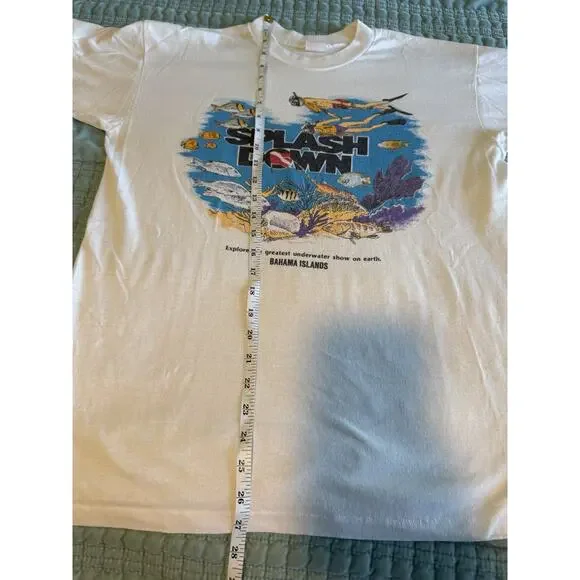 Vintage Distressed Splash Down Scuba Diving Shirt Single Stitch Large Bahamas - Picture 7 of 7